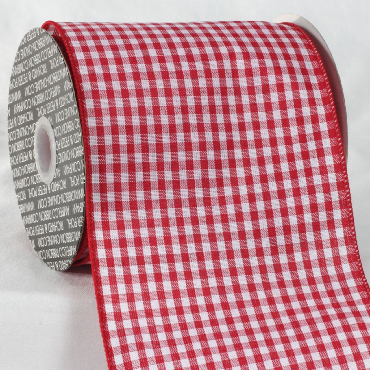 The Ribbon People Red and White Checkered Ribbon 5" x 20 Yards